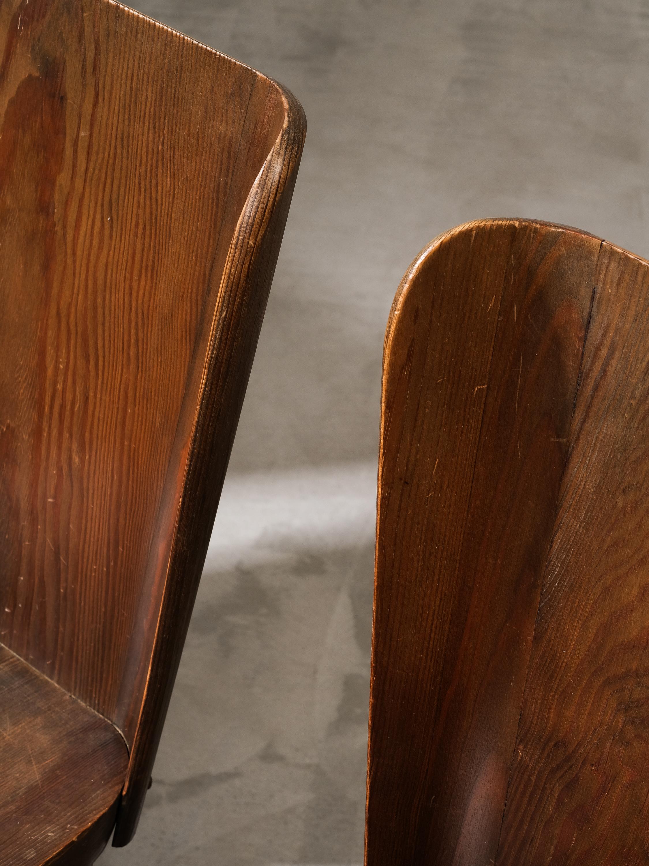 Suédois Ensemble de chaises de salle à manger en pin 