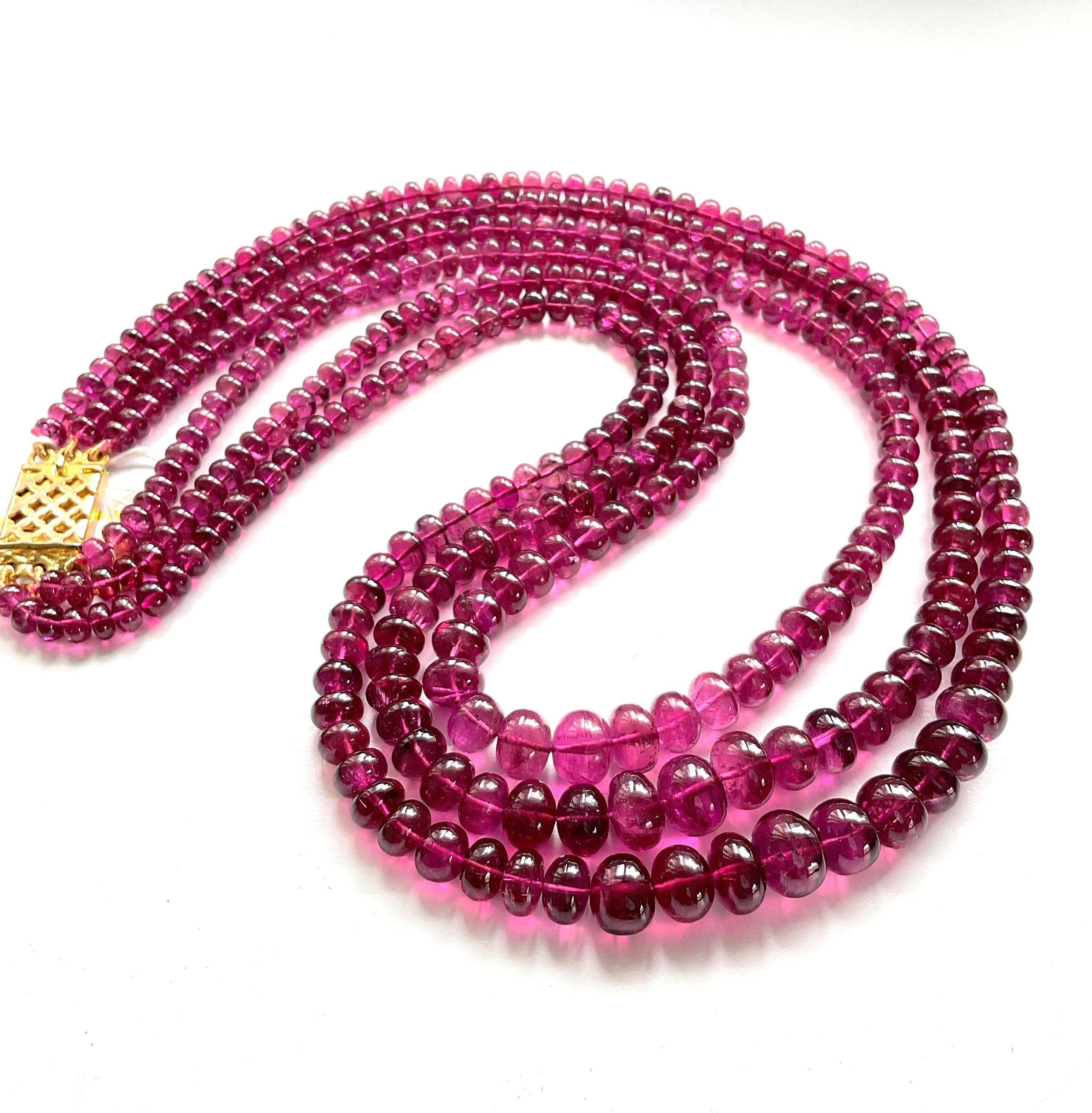 510.00 Carats Top Quality Rubellite Tourmaline Plain Beads Natural Gemstone In New Condition For Sale In Jaipur, RJ