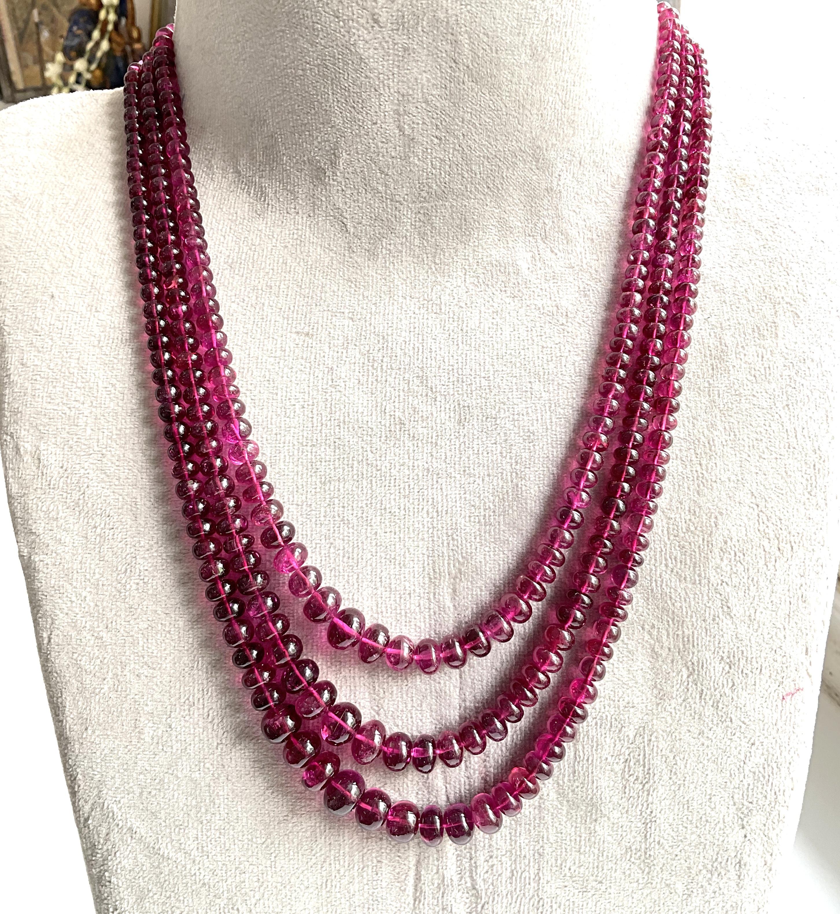 510.00 Carats Top Quality Rubellite Tourmaline Plain Beads Natural Gemstone For Sale 2