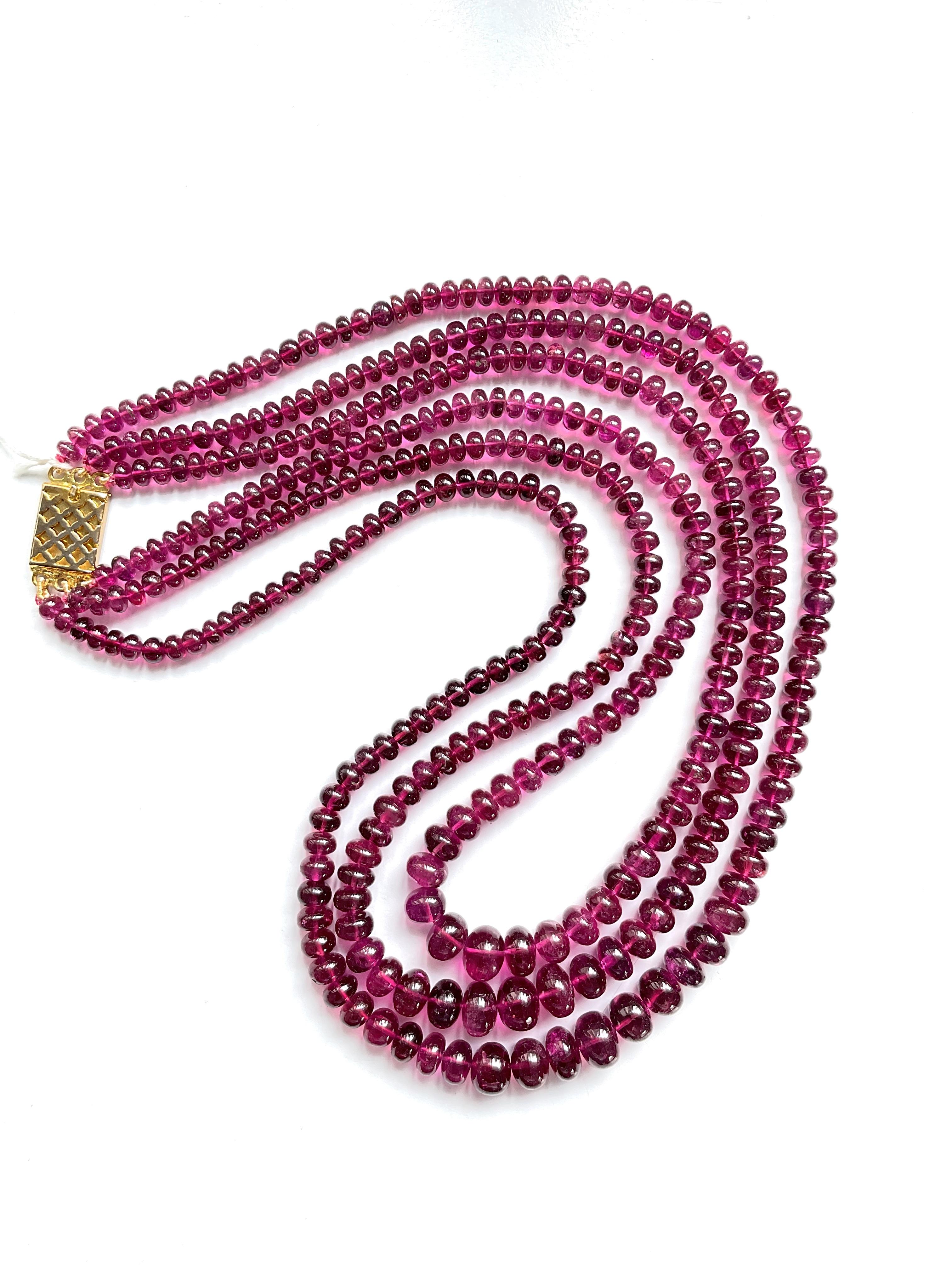 510.00 Carats Top Quality Rubellite Tourmaline Plain Beads Natural Gemstone For Sale 3