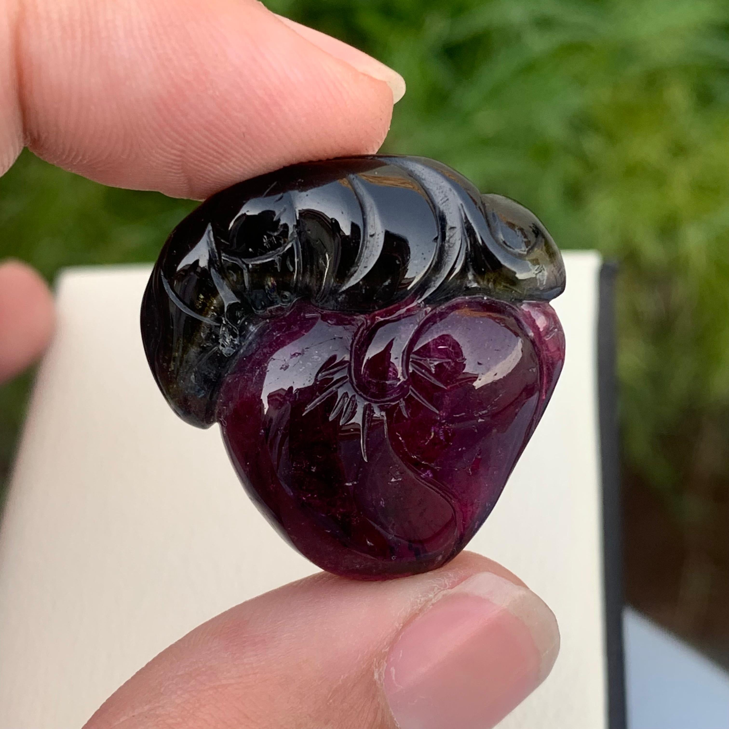 51.05 Carat Incredible Natural Loose Bicolor Tourmaline Carving from Africa For Sale 3