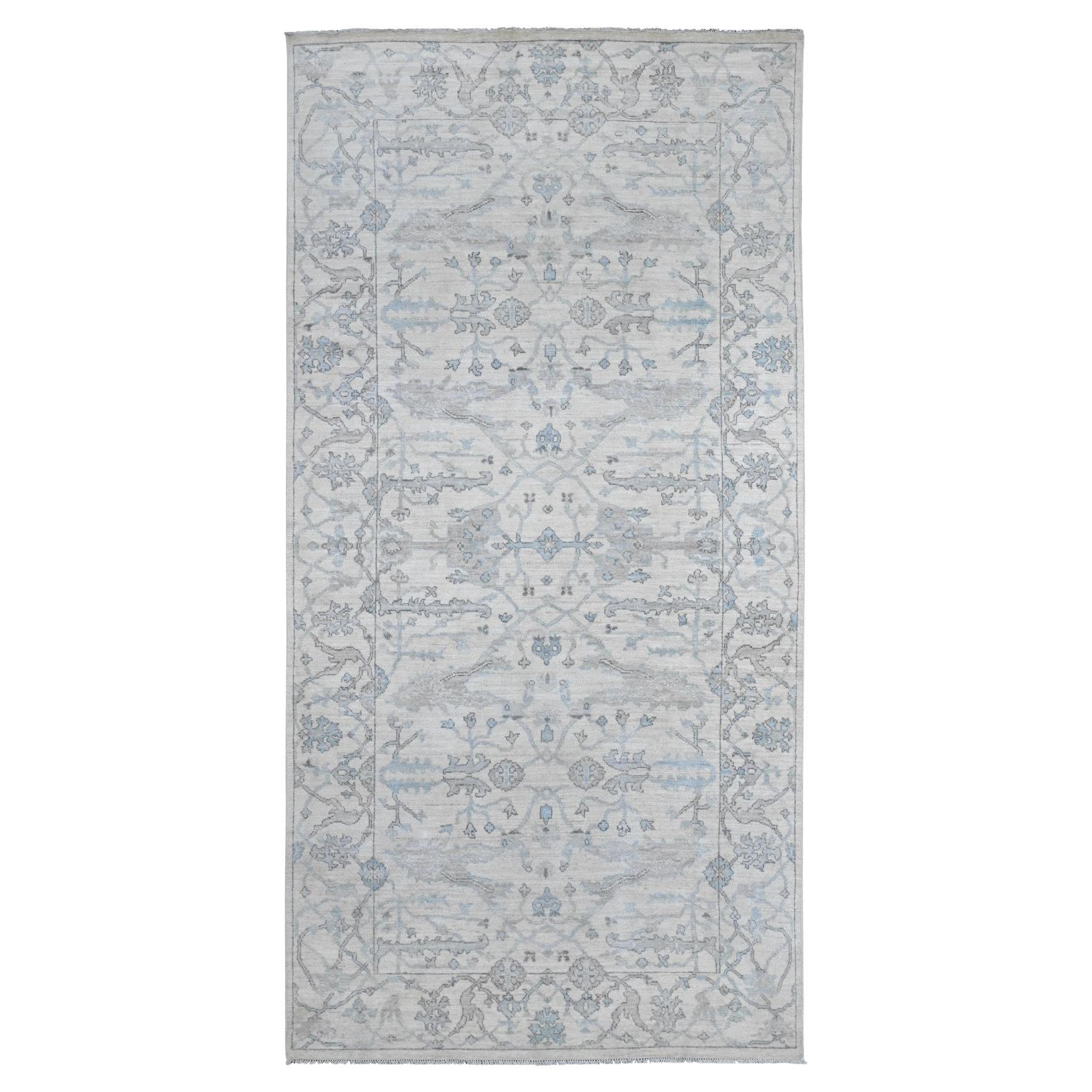 5
10"x11
10" Broken White Afghan Angora Oushak Wide Runner Oriental Rug For Sale