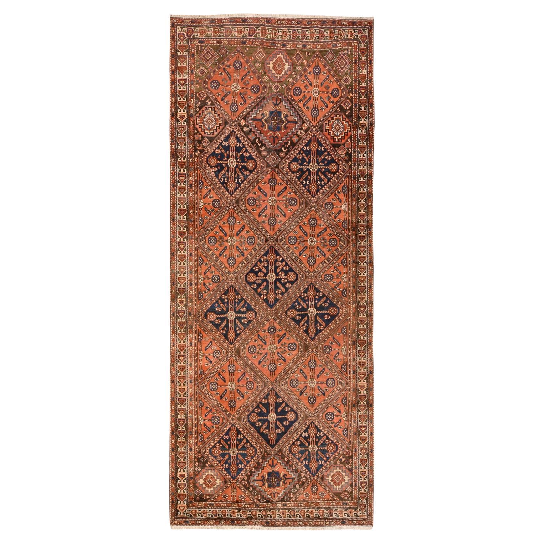 5
10"x14
9" Orange Antique North West Persian Hand Knotted Pure Wool Runner Rug