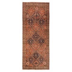 5
10"x14
9" Orange Antique North West Persian Hand Knotted Pure Wool Runner Rug