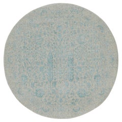 5'10"x5'10" Broken Cypress Tree Design Wool And Silk Thick Hand Loomed Round Rug