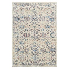 5'10"x8'10" Ivory, Pure Wool, Hand Knotted, Mahal Design, Oushak Oriental Rug