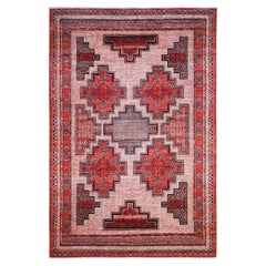 5'10"x8'10" Red Peshawar Berber Motif Pure Wool Hand Knotted Oriental Rug