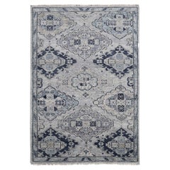 5'10"x8'10" Silver Gray Wool Hand Knotted Anatolian Design Supple Collection Rug