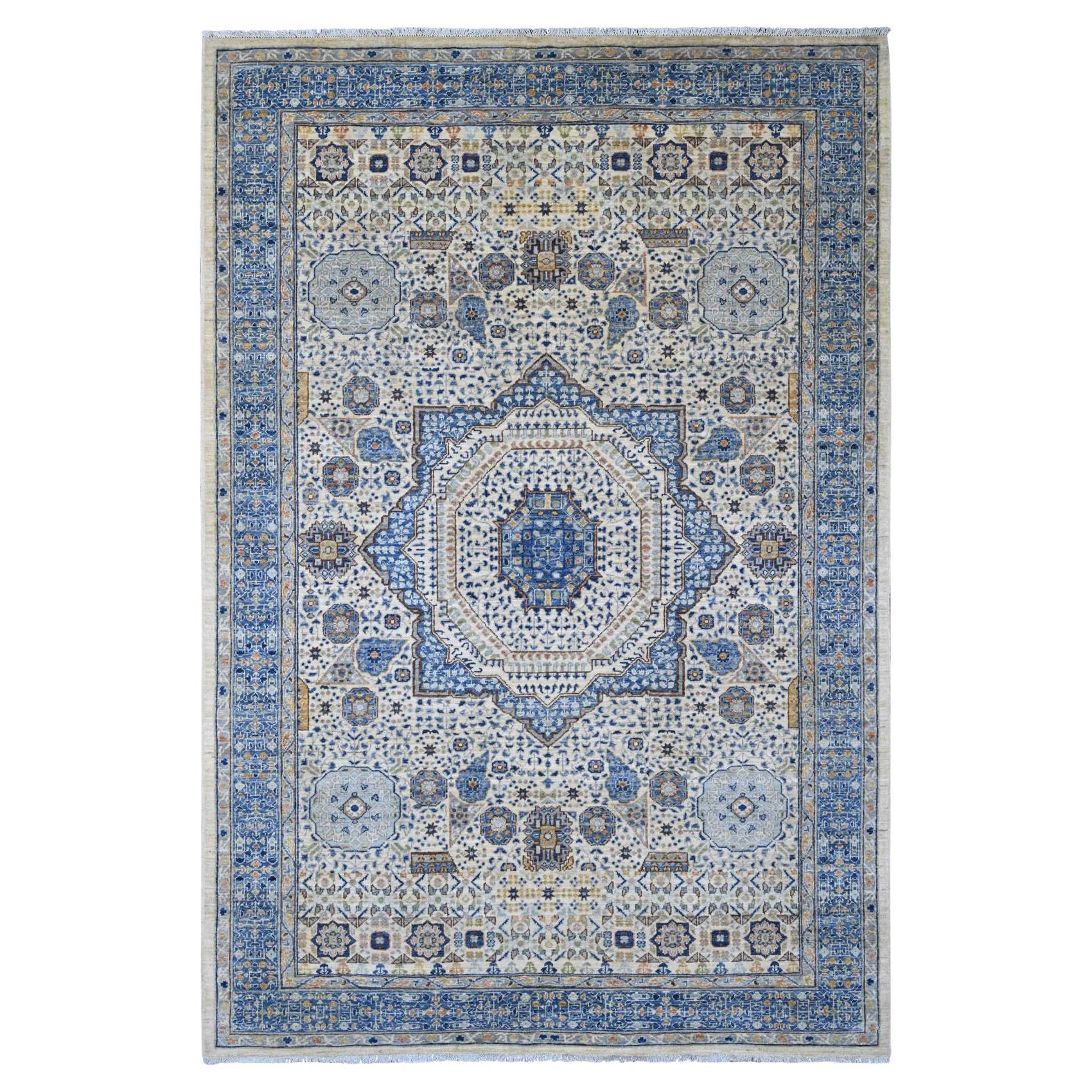 5'10 "x8'8" Rugs en laine pure noués à la main, motif de la Dynasty du 14e siècle des Mamluks.