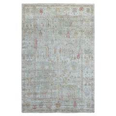 5'10 "x8'9" Angora Oushak Extremely Durable Hand Knotted Green Oriental Rug