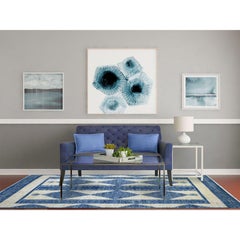 5'10"x8'9" Denim Blue Fine Peshawar with Geometric Design Hand Knotted Wool Rug
