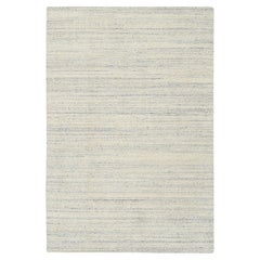 5
10"x9
 Beige, Variegated Textured Modern Design, Natural Wool Hand Loomed Rug