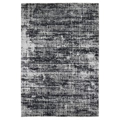 5
10"x9
Black, Modern, Wool and Plant Based Silk, Hand Loomed, Oriental Rug