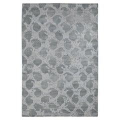 5'10 "x9' Grauer Oushak Wiederholtes Botteh Design Reine Wolle Handgeknüpft Teppich