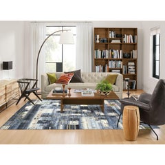 5'10"x9' Hand Knotted Wool Kashkuli Gabbeh Black Blue And Gray Oriental Rug