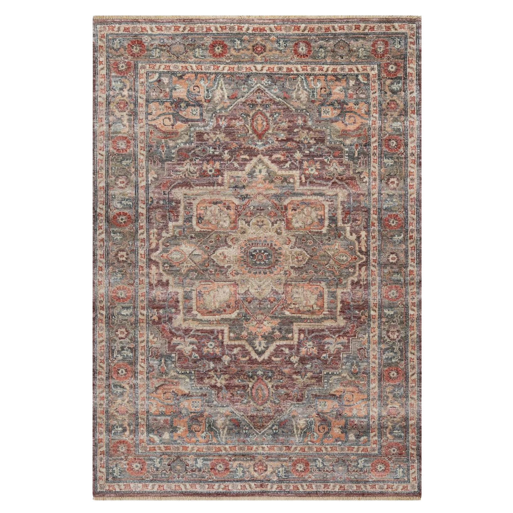 5'10"x9' Tuscan Red, Hand Knotted, Soft Wool, Heriz Revival, Oriental Rug