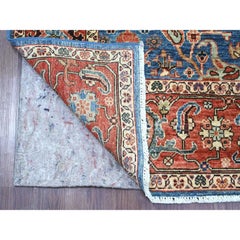 5'10"x9'1" Blue Peshawar with Bijar Garus Design Hand Knotted Wool Oriental Rug
