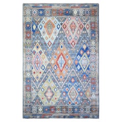 5'10"x9'1" Colorful Extra Soft Wool Hand Knotted Anatolian Village Inspired Rug