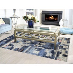 5'10"x9'2" Gray And Blue Extremely Durable Kashkuli Gabbeh Hand Knotted Wool Rug