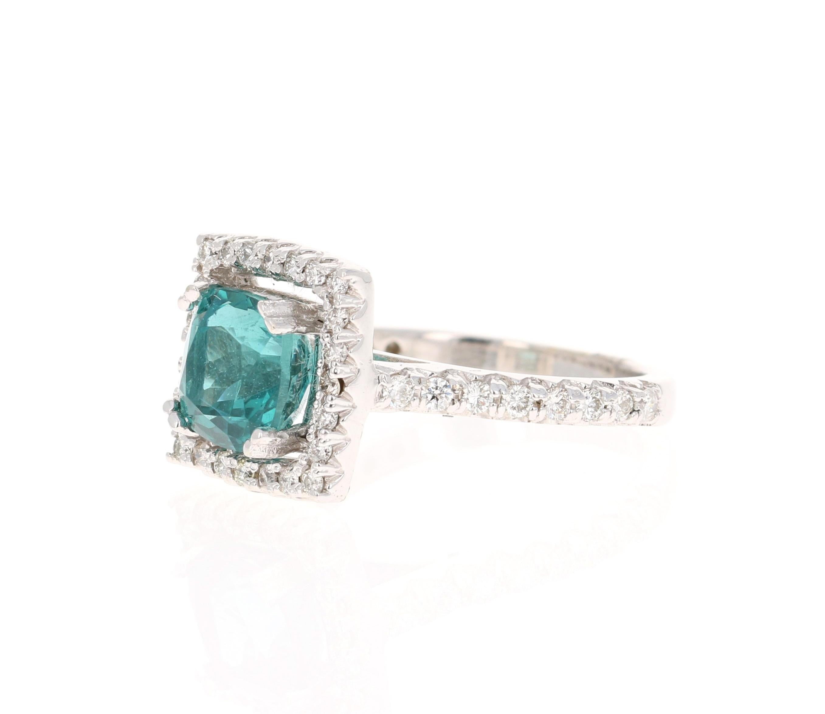 Modern 5.11 Carat Apatite Diamond White Gold Engagement Ring