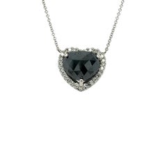 5.11 Carat Black Diamond White Diamond White Gold Chain Necklace
