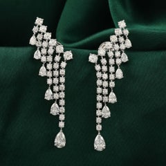 5,11 quilates Si Claridad HI Color Pendientes de diamantes en forma de araña Oro blanco de 18 quilates