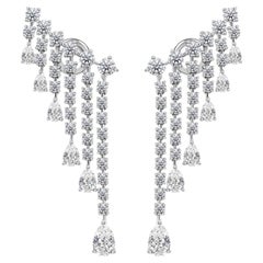 5,11 quilates Si Claridad HI Color Pendientes de diamantes en forma de araña Oro blanco de 18 quilates