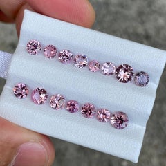 5.11 carats 15 Piece Pink Spinel Stones Lot Round Cut from Burma