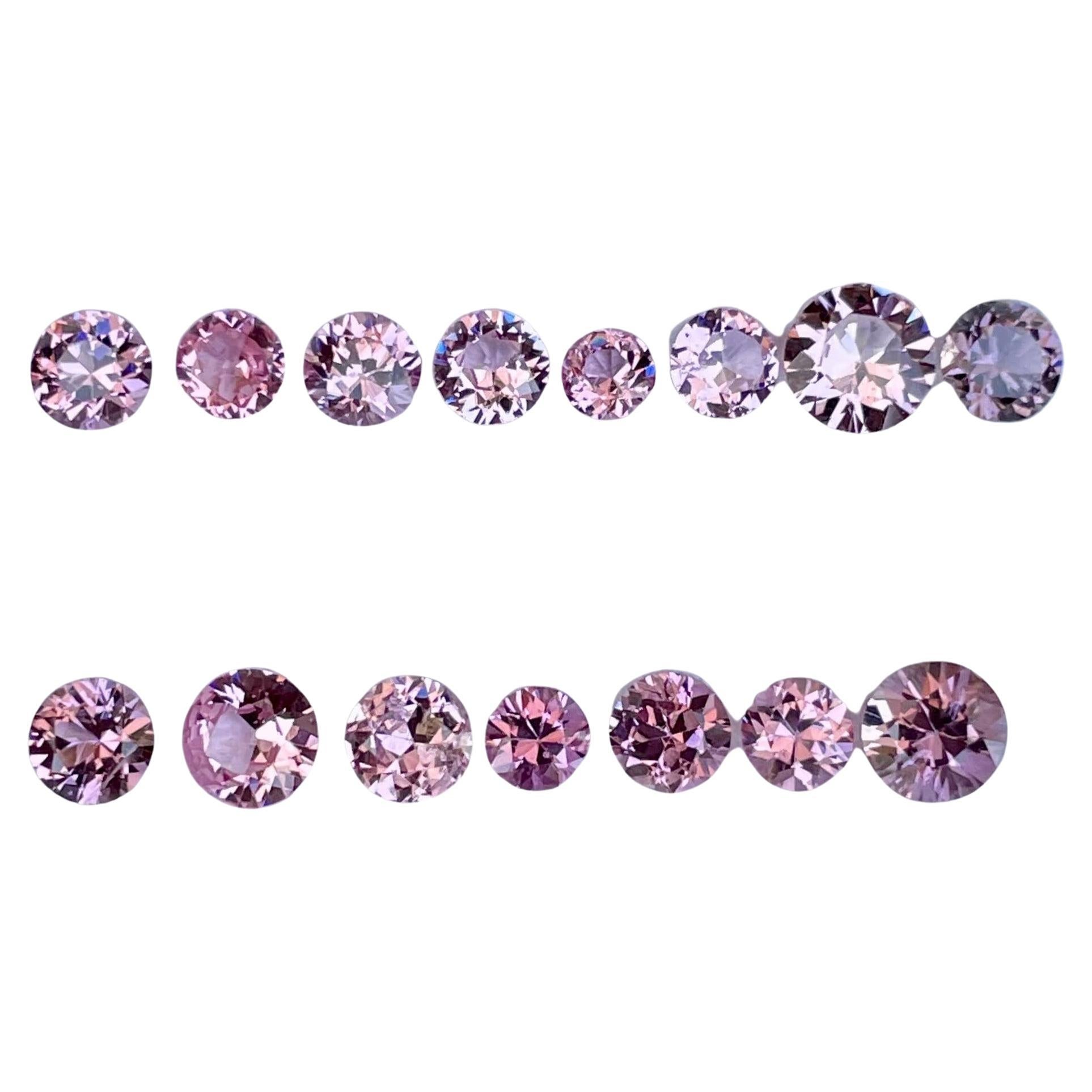 5,11 quilates Lote de 15 piezas de espinela rosa talla redonda de Birmania