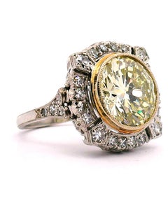 5.11ct. Diamond Engagement Ring, Antique Style Setting