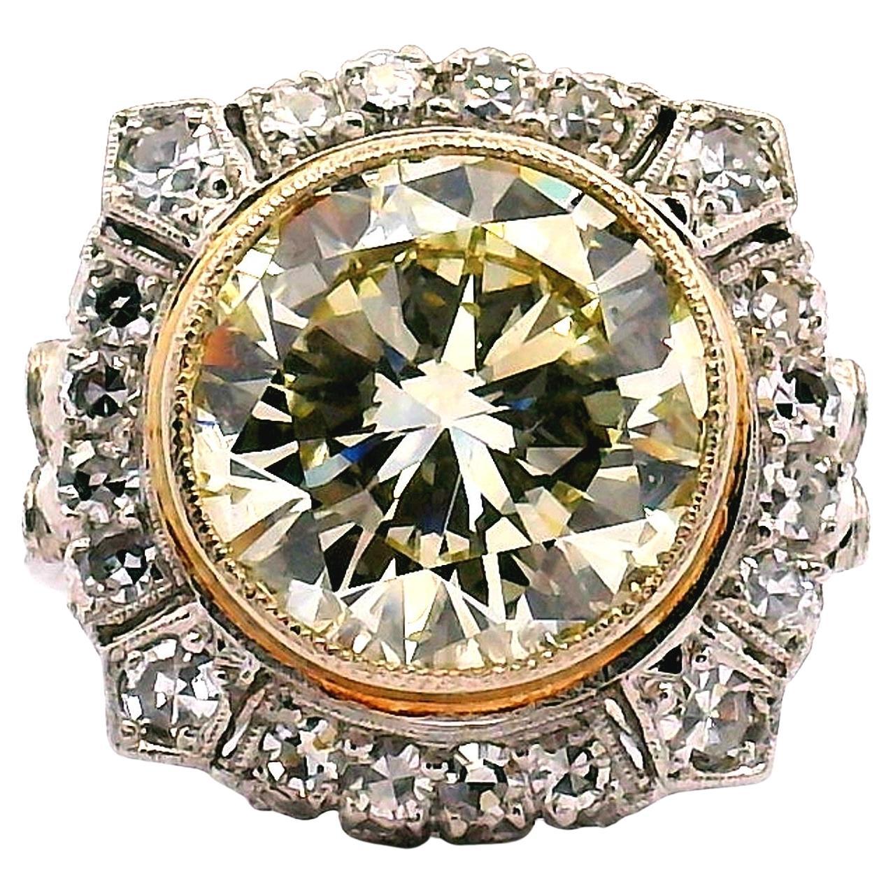 5.11ct. Diamond Engagement Ring, Antique Style Setting For Sale