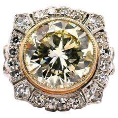 5.11ct. Diamond Engagement Ring, Antique Style Setting