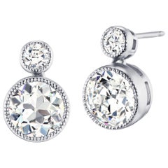 5.12 Carat Conflict Free Old European Diamond GIA Certified Platinum Earrings