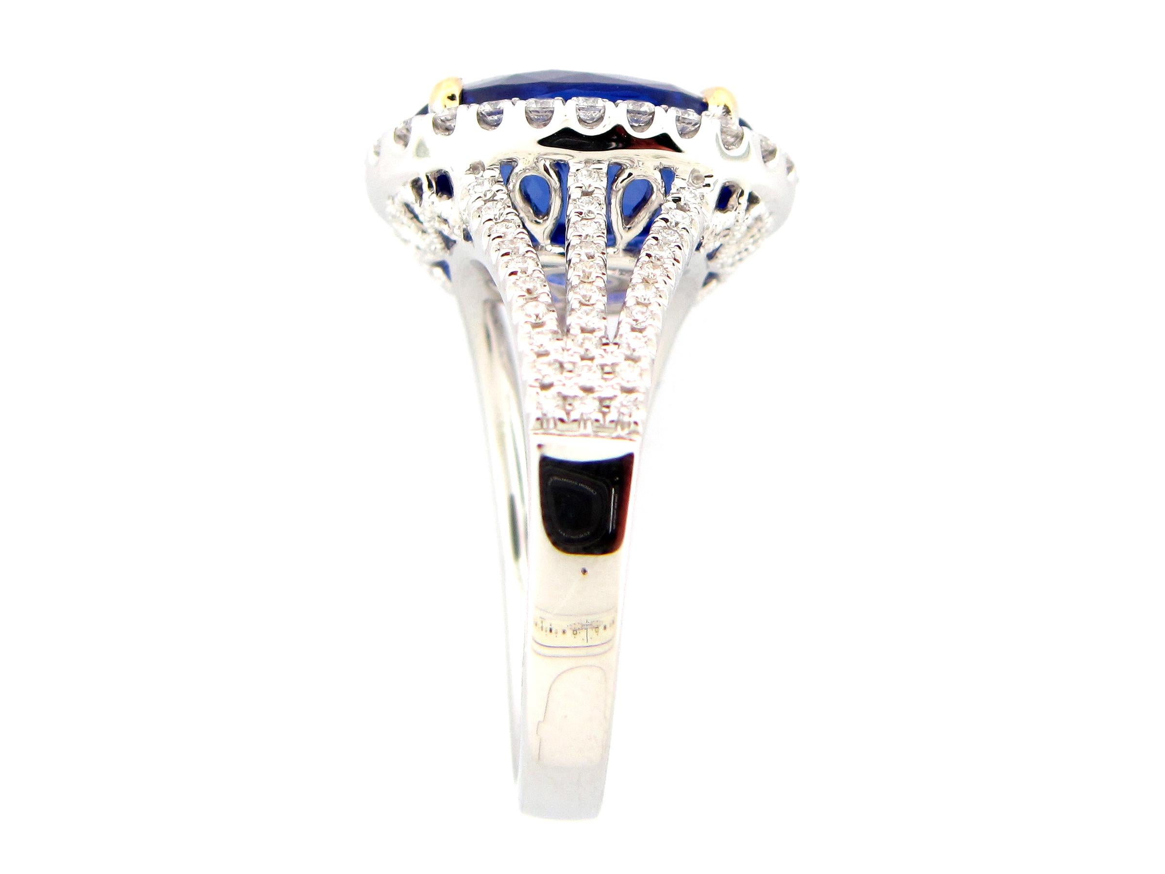 5.12 Carat Oval Tanzanite and Diamond Cocktail Ring 2