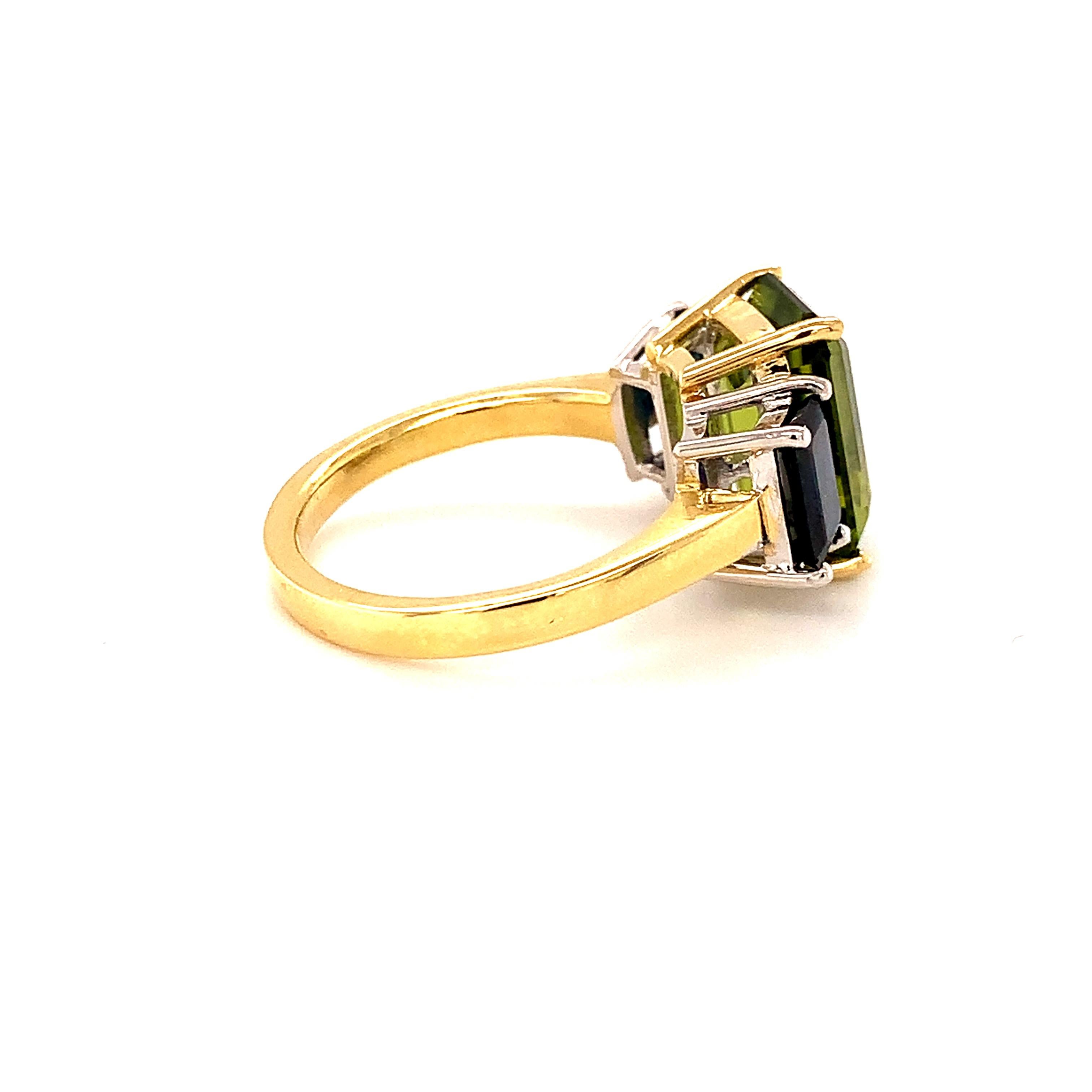 peridot and sapphire ring