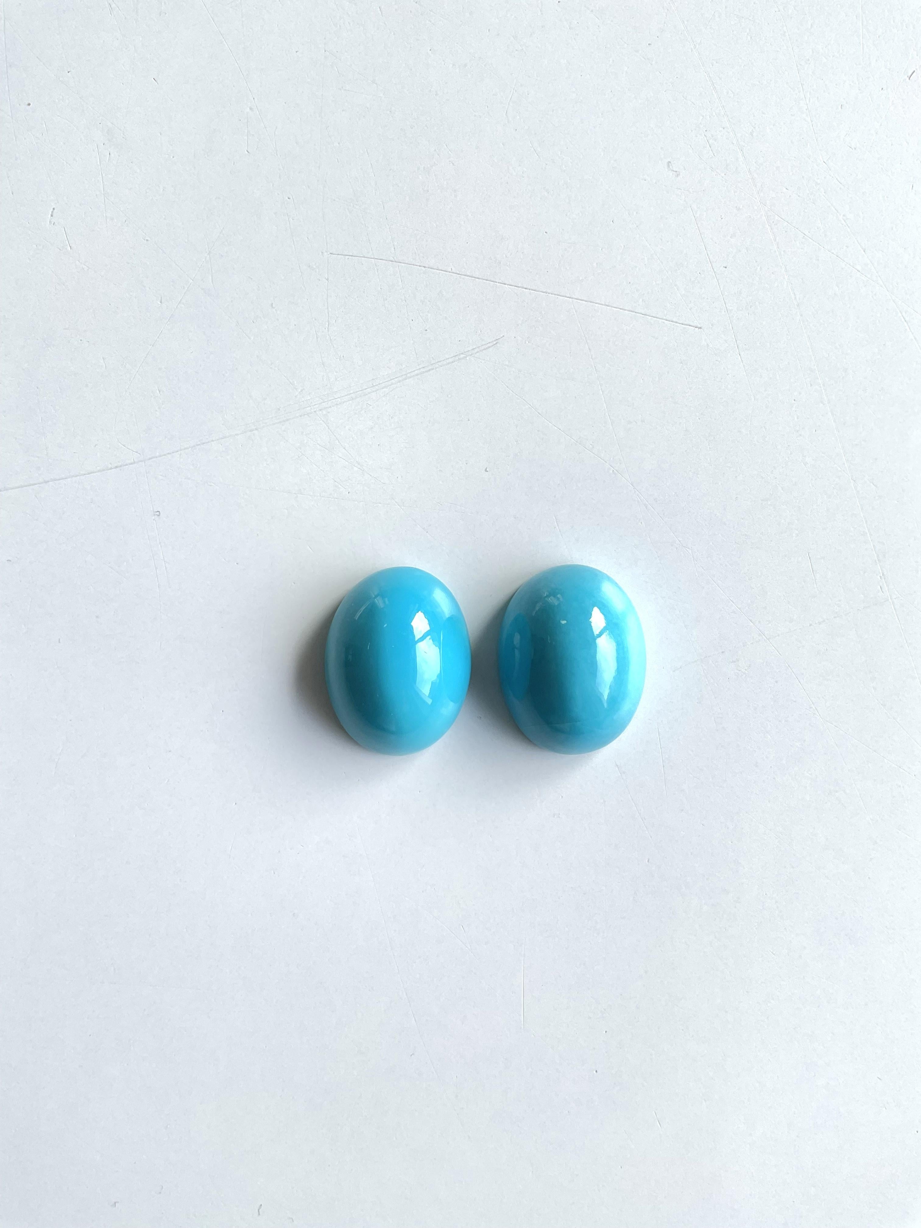 51.26 Carats Turquoise Arizona Cabochons 2 Pieces Pair For Jewelry Natural Gemstone

Gemstone - Turquoise
Size : 22x17 MM
Weight : 51.26 Carats
Quantity - 2 Piece
Shape -  Cabochons         

Prismatic gems (:                     