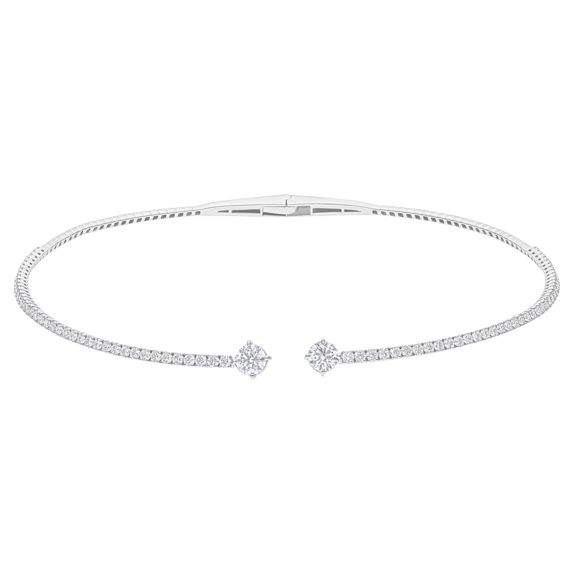 5.12Ct Certified Diamond Choker Necklace Gift 18k White Gold All Tariffs Paid