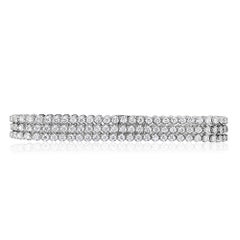 5.12ct Round Brilliant Cut Diamond Three-row Tennis Bracelet