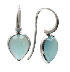 5.13 Carat Chrome Chalcedony Pod Drop Earrings in 18 Karat Gold