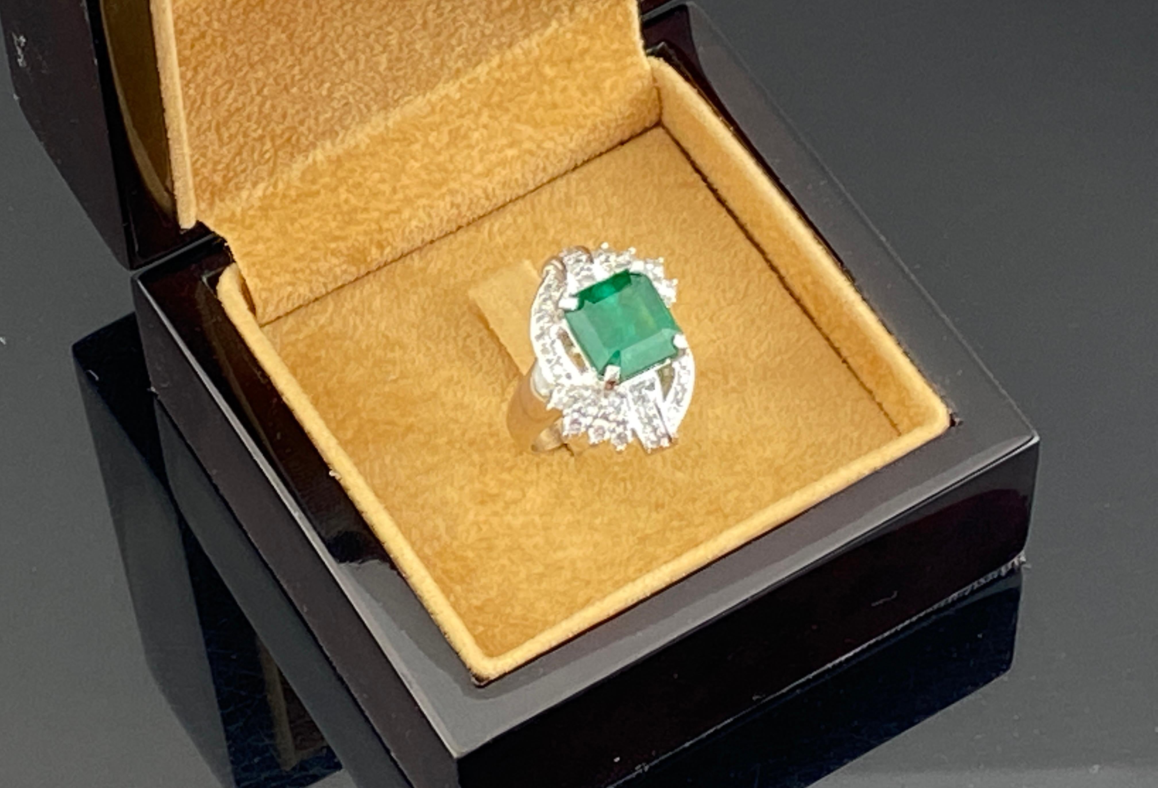 5.13 Carat Emerald and Diamond Cocktail Ring  For Sale 2