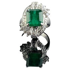 5.13 Carat Emerald and Diamond Cocktail Ring