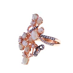 Anello cocktail con crisoberillo da 5,13 carati e diamanti da 0,62 carati