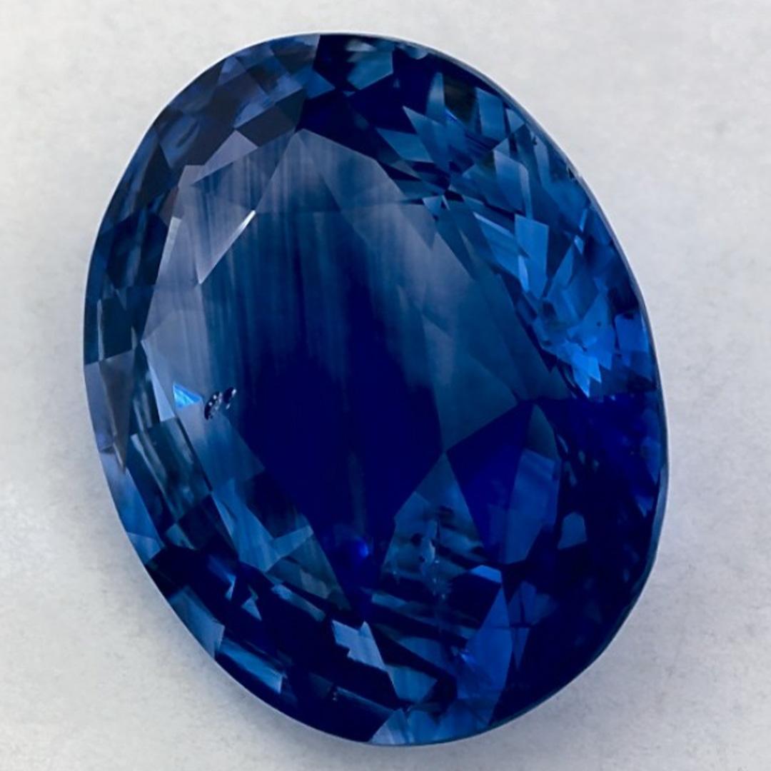 5.13 Karat Blauer Saphir Oval Loser Edelstein Damen im Angebot