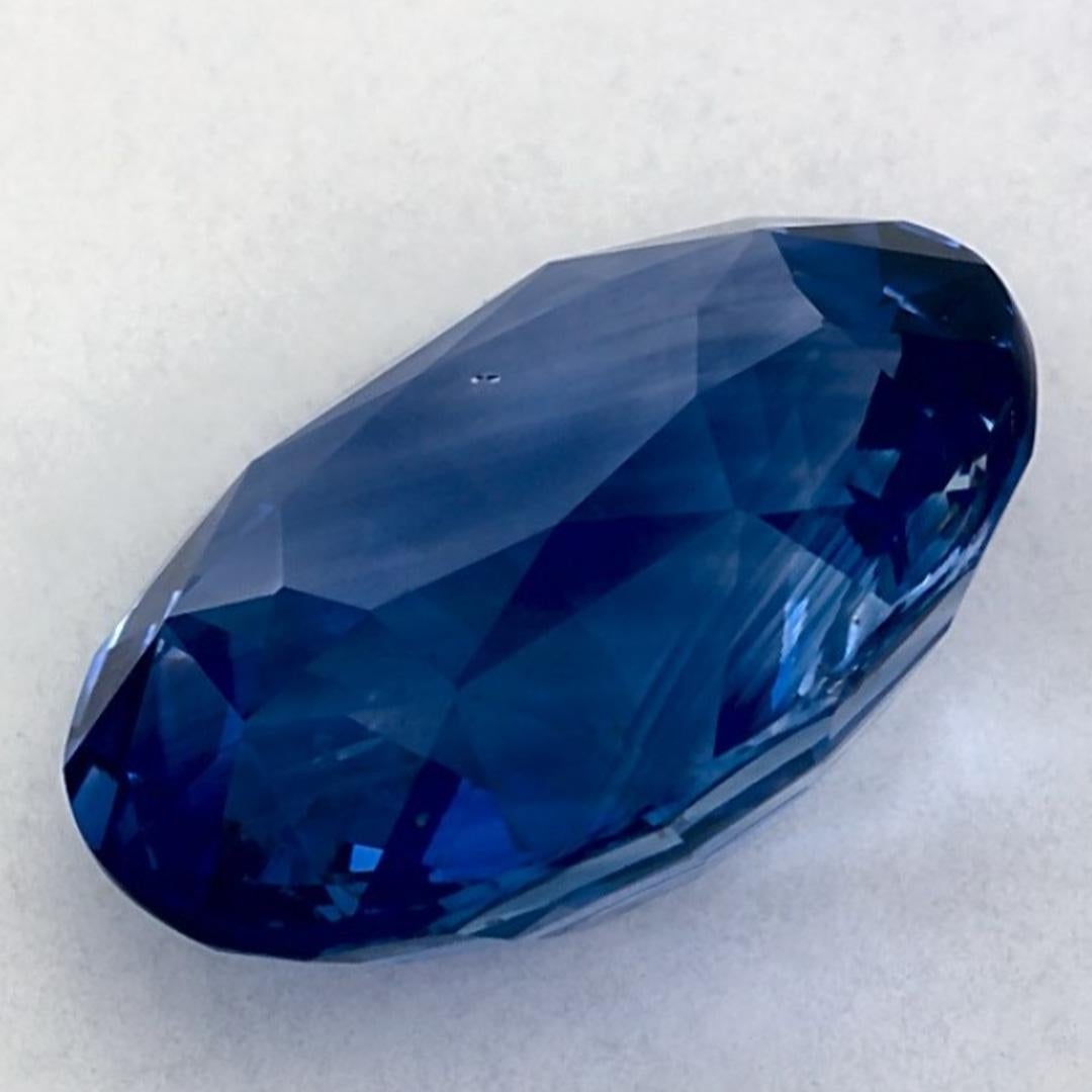 5.13 Karat Blauer Saphir Oval Loser Edelstein im Angebot 3
