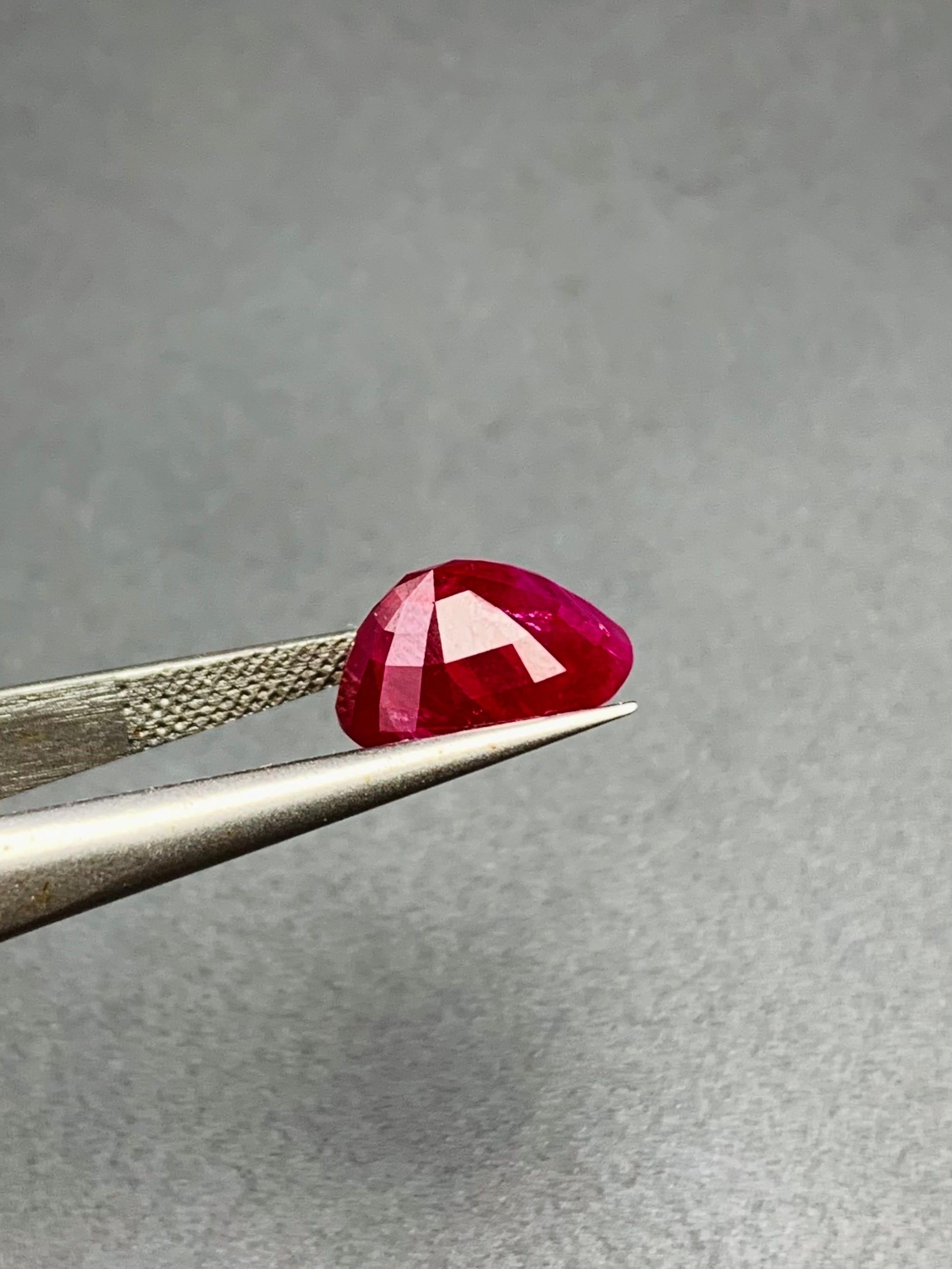 5.13 Ct GRS Zertifikat Natürlicher Burma Mogok Rubin unerhitzter Edelstein Collection im Angebot 8