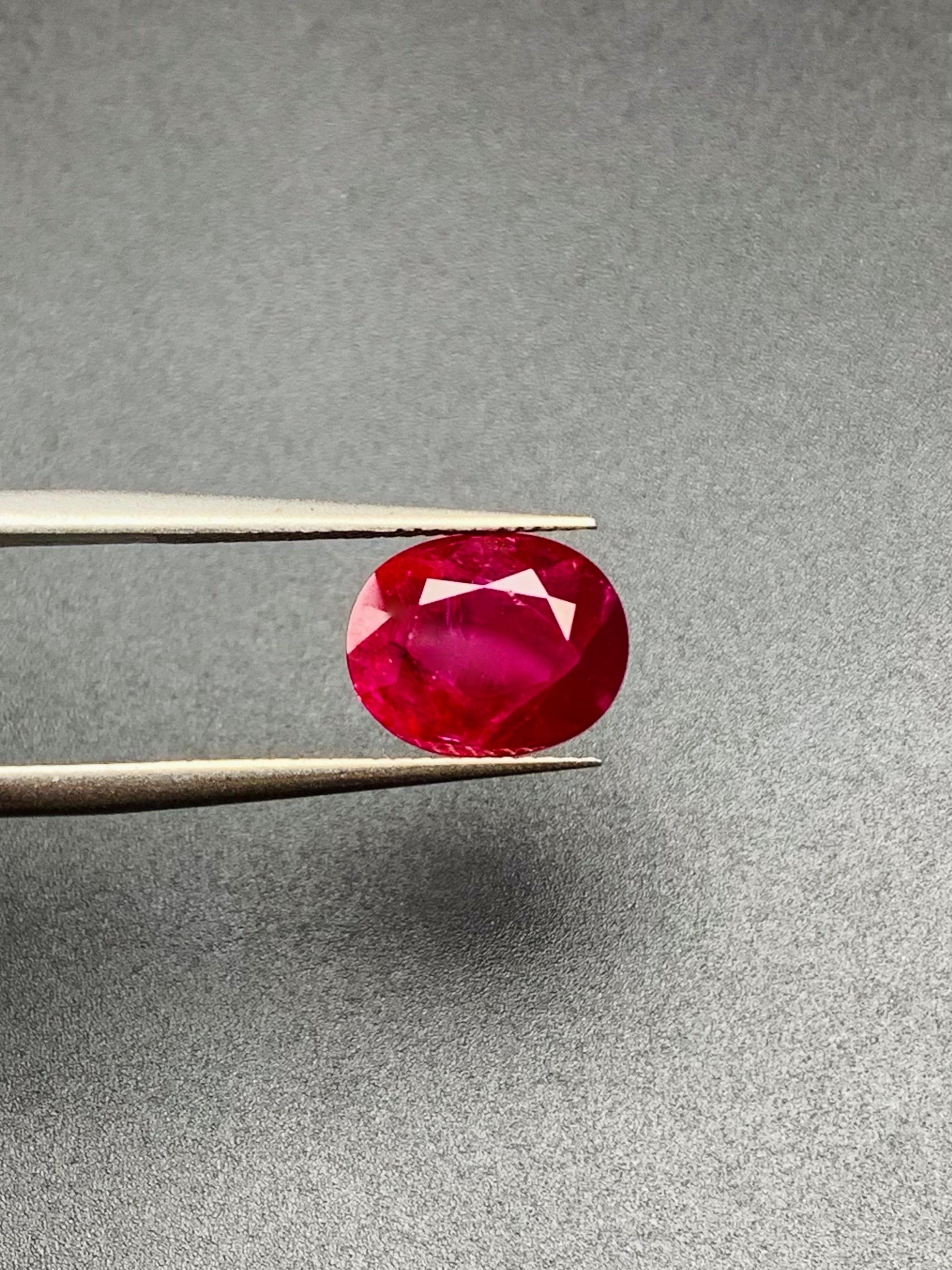 5.13 Ct GRS Zertifikat Natürlicher Burma Mogok Rubin unerhitzter Edelstein Collection im Angebot 9