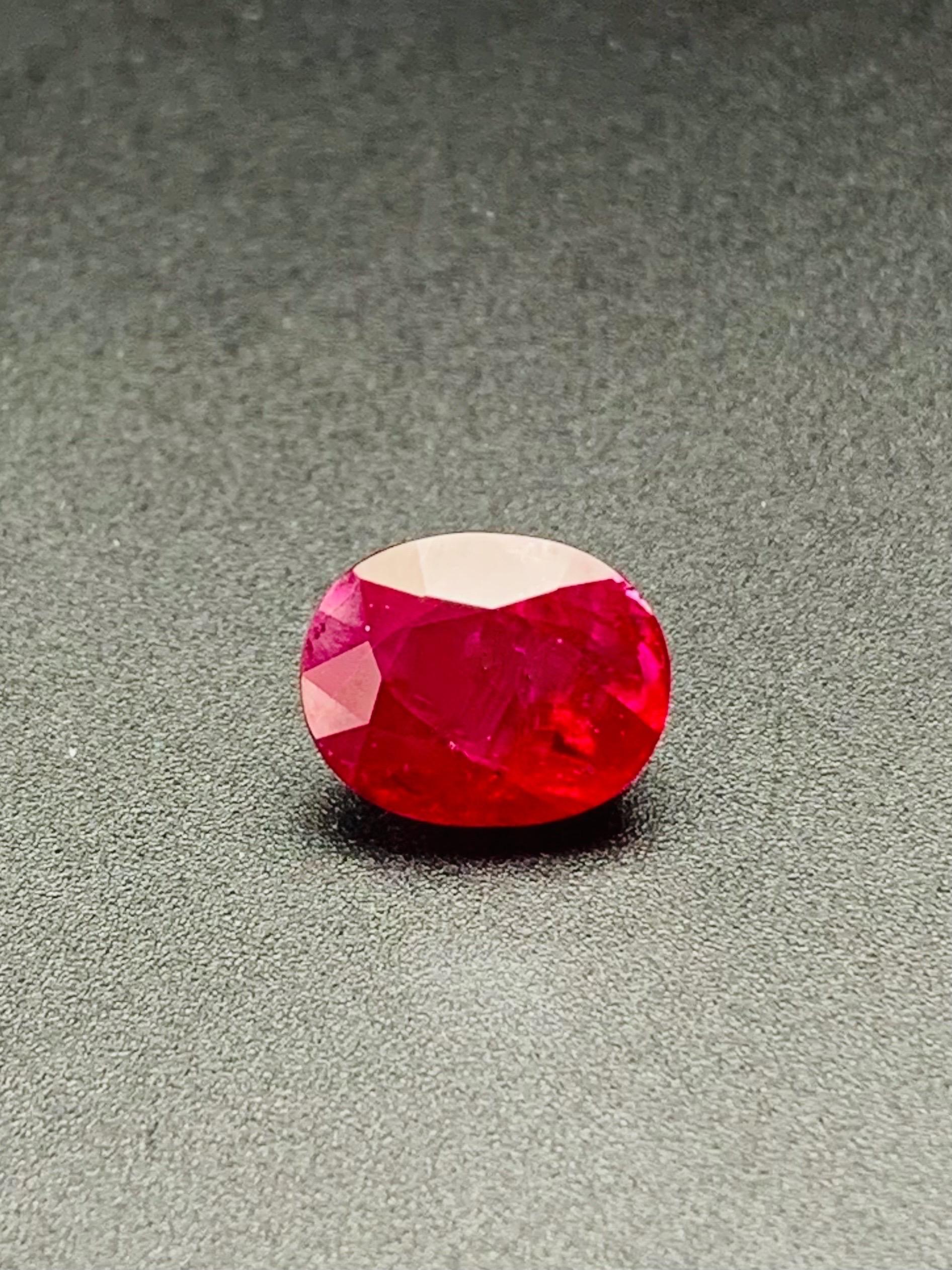 5.13 Ct GRS Zertifikat Natürlicher Burma Mogok Rubin unerhitzter Edelstein Collection (Brillantschliff) im Angebot