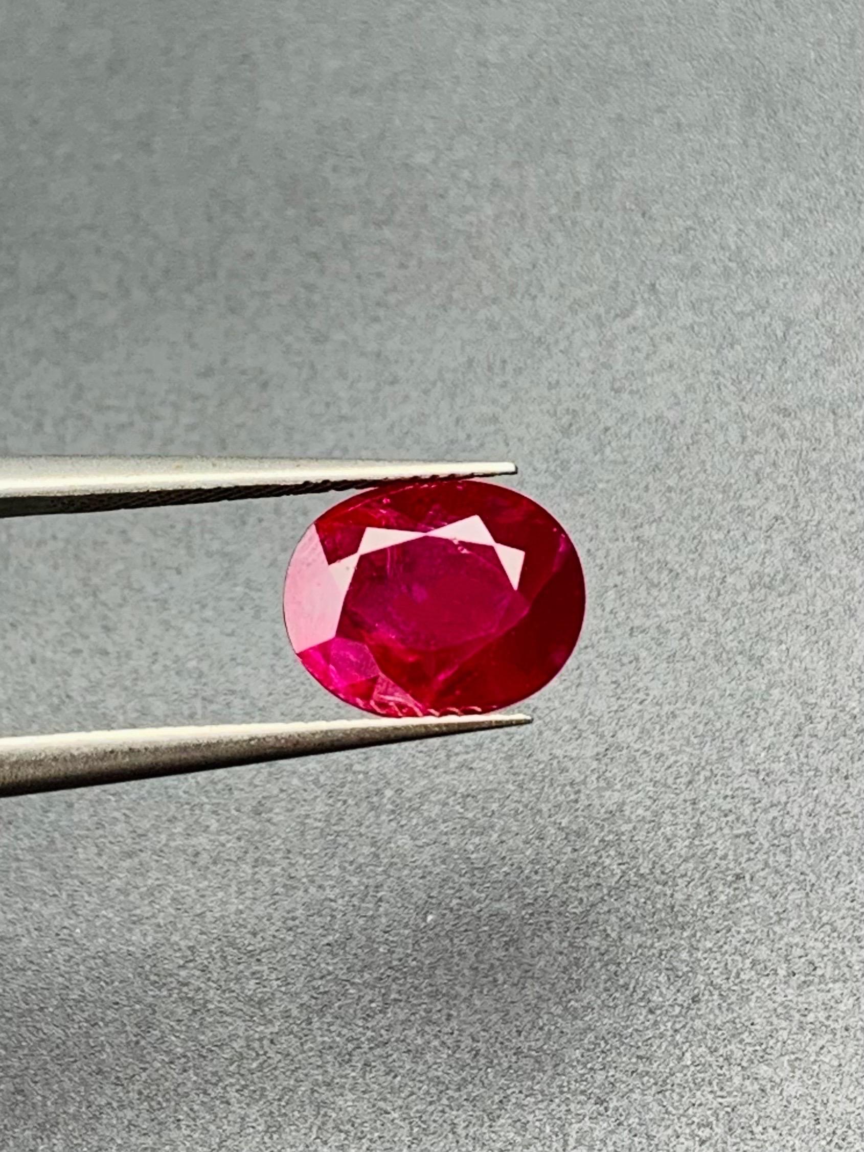 5.13 Ct GRS Zertifikat Natürlicher Burma Mogok Rubin unerhitzter Edelstein Collection im Zustand „Neu“ im Angebot in bangkok, TH