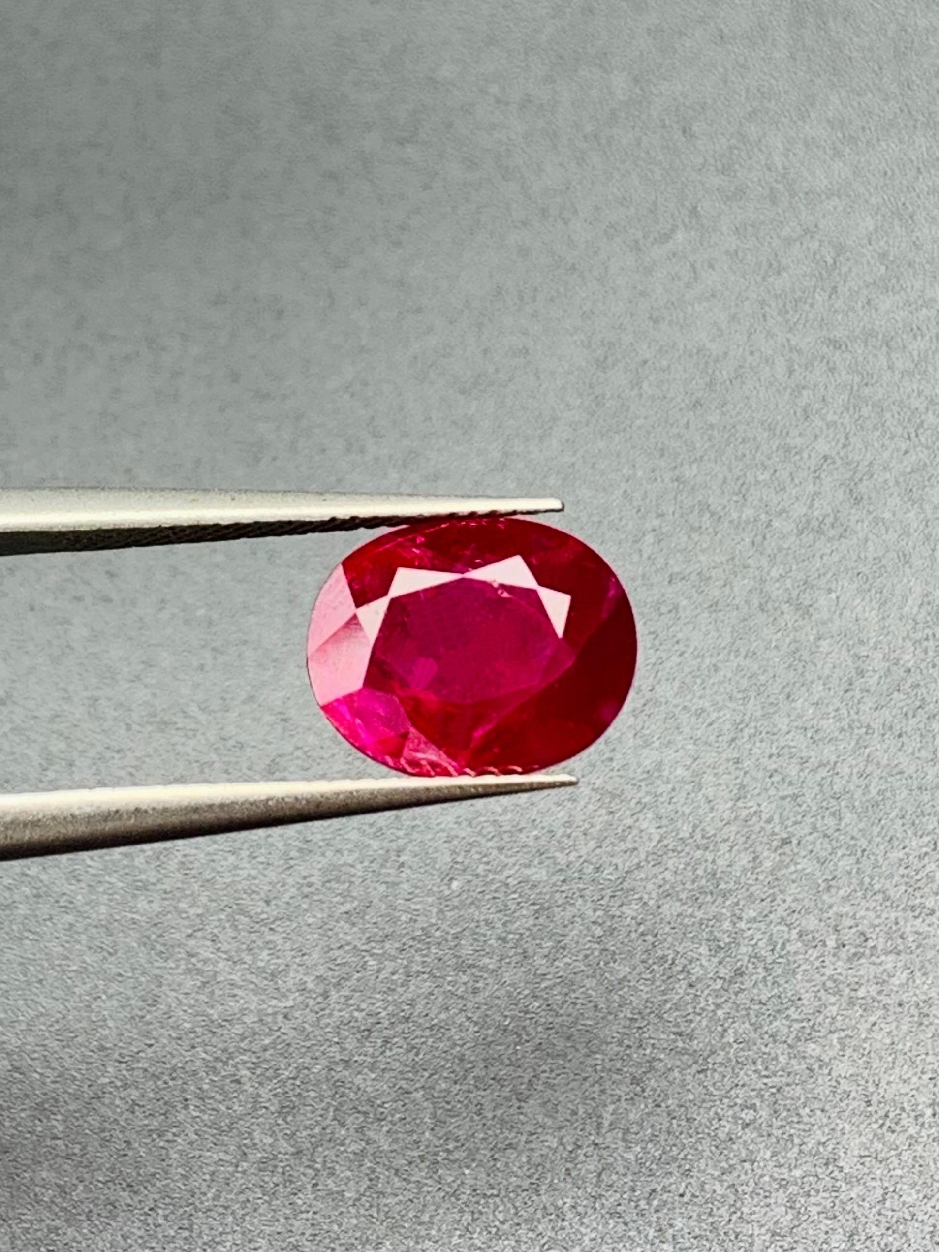 5.13 Ct GRS Zertifikat Natürlicher Burma Mogok Rubin unerhitzter Edelstein Collection für Damen oder Herren im Angebot
