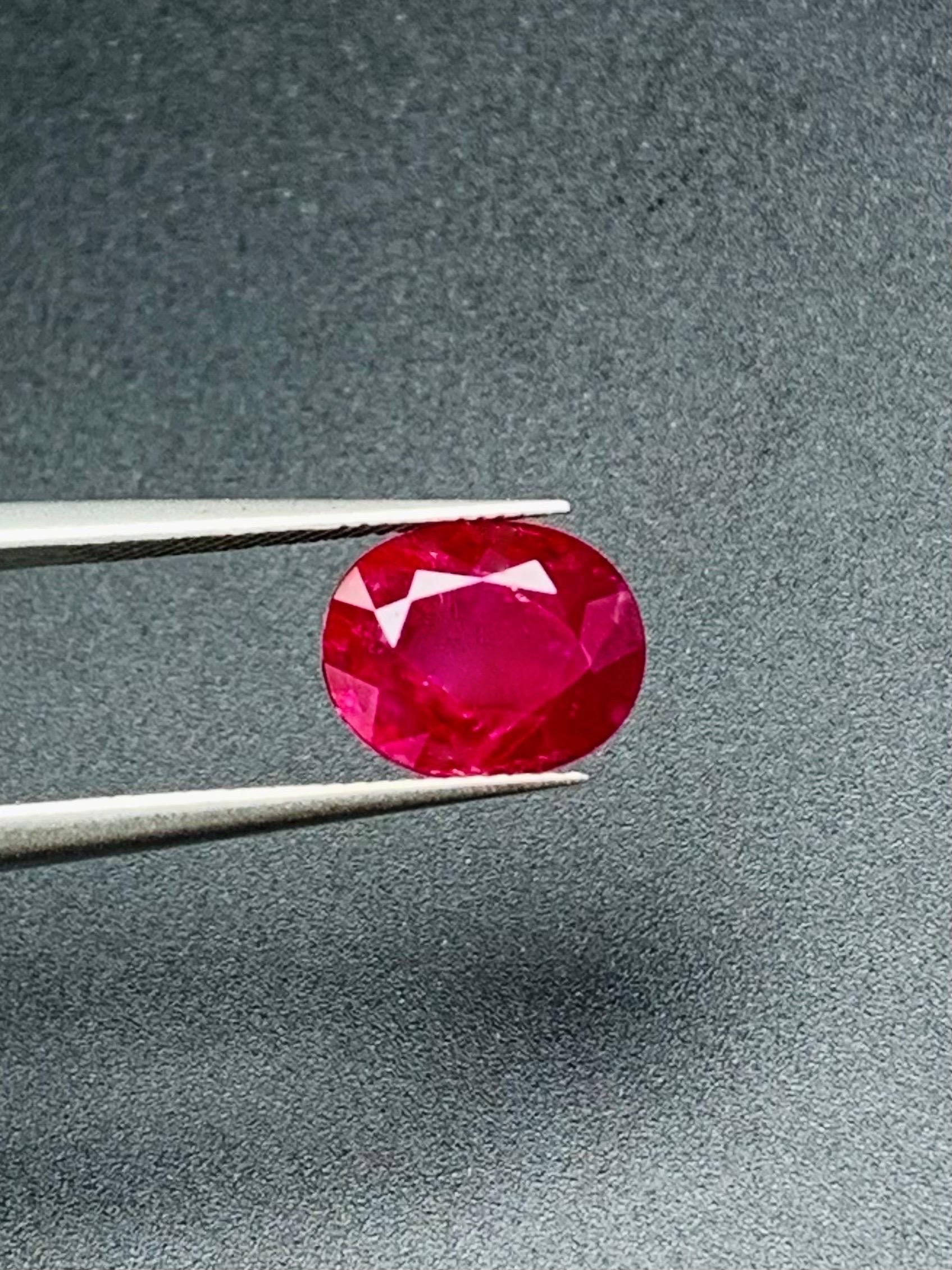 5.13 Ct GRS Zertifikat Natürlicher Burma Mogok Rubin unerhitzter Edelstein Collection im Angebot 1
